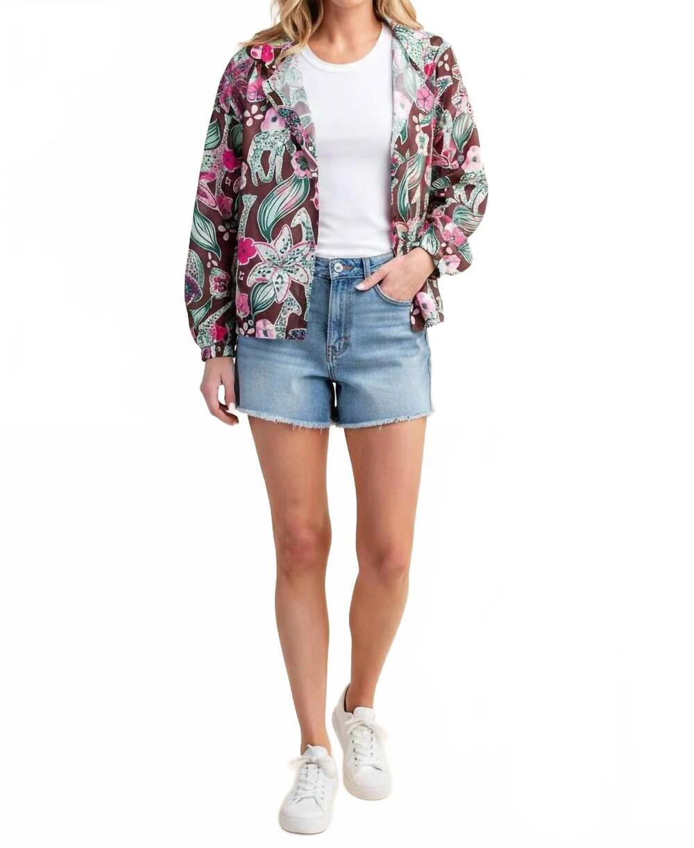 NEW KORI lightweight hooded jacket in tropical print